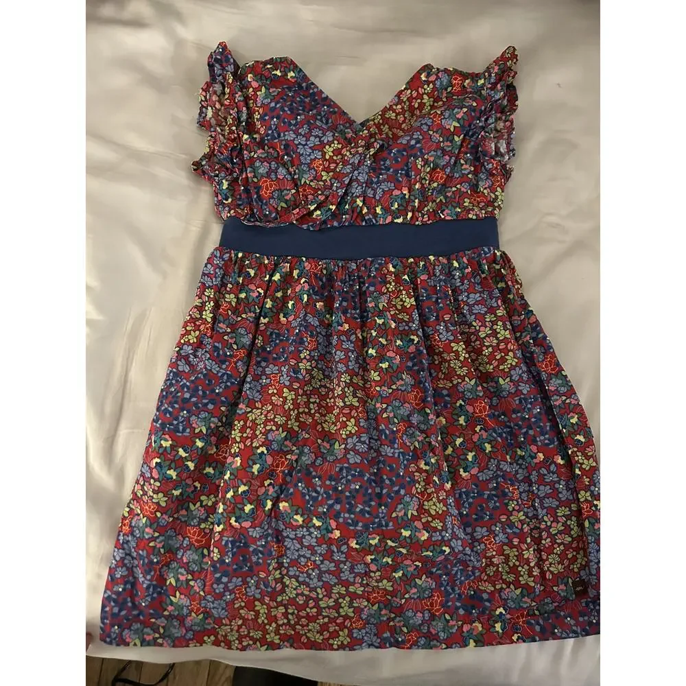 Tea Collection Red Floral Dress size 5
